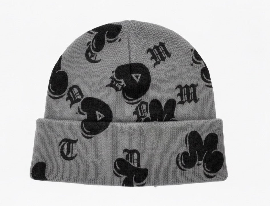 TDM BEANIE custom black n grey tatt